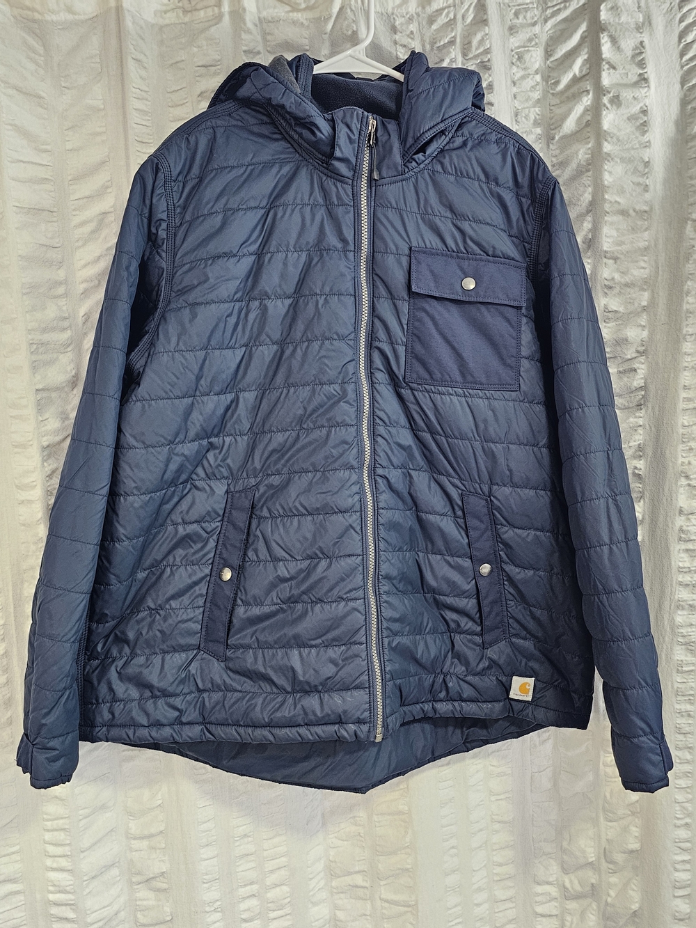 Carhartt Men’s Navy Quilted Hooded Jacket XXL